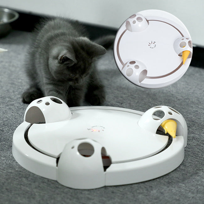 Electric Cat Toy  Wheel Crazy White Cat Catching Mouse Automatic Turntable Cats Toys