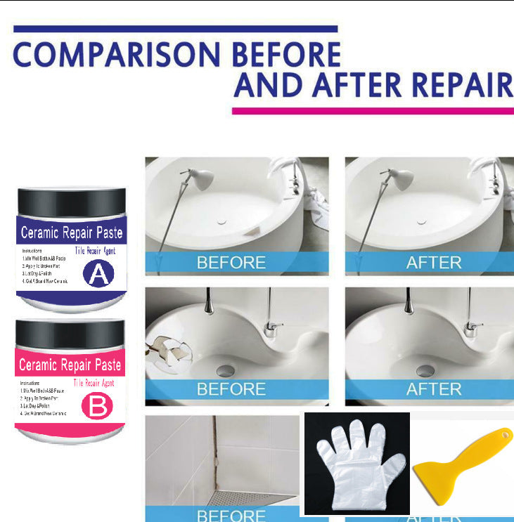 Toilet bathtub ceramic repair cream
